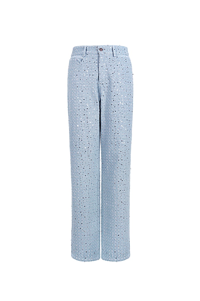 Denim Jeans with Sequins - Light Blue  